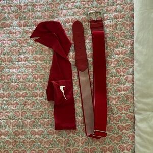 Red softball accessories